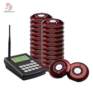 Restaurant top sales long range wireless queue call coaster pager system with transmitter keyboard