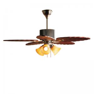 5 Blades 52In Solid Wood Ceiling Fan With Real Wood Blades