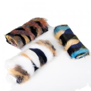Multicolored Jacquard Artificial Fur Fabric for Sexy Beauty Clothing and Winter Wear