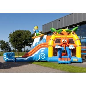 China 0.55mm PVC Beach Super Bouncer Slide Combo Medium With Pool supplier