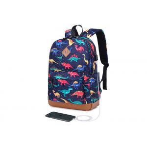Animal Prints Kids School Backpack Padded Handle Lightweight Dark Blue Color