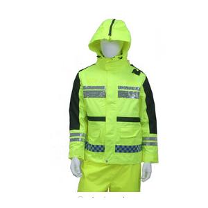 Heavy Duty PPE Raincoat Long Waterproof Hi Vis Rain Coat 0.28mm Thickness