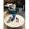 China Rose Rainbow Round Marble Top Coffee Table Marble Pedestal Table Scratchproof wholesale