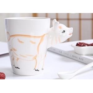China Hand Painted 11 Oz Pig 450ml 3D Ceramic Mugs wholesale