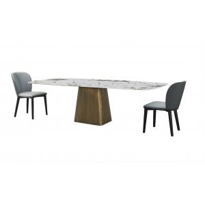 Luxury Rectangle Ceramic Marble Top Dining Table With 10 Chairs