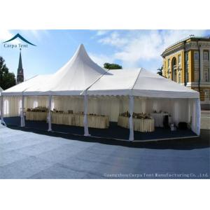 China 10m * 20m Hot Sale Aluminium Frame Large Wedding Marquee Mixed Tents With Luxury White Color And Linings Curtain supplier