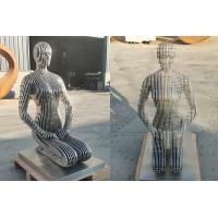 China Brushed Finish Stainless Steel Kneeling Woman Sculpture on sale
