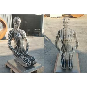 Brushed Finish Stainless Steel Kneeling Woman Sculpture