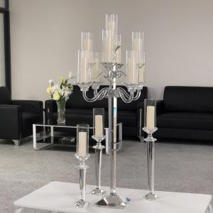 K9 Crystal Glass Candelabra For Sale Taper Pillar Candles Wedding Party Table Decor
