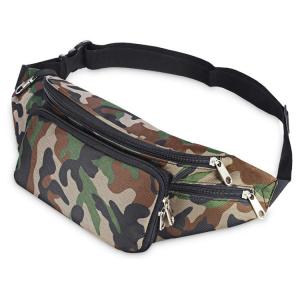 Custom Logo Mens Camouflage Bumbag Black Waist Belt Bag 600D Polyester Lining