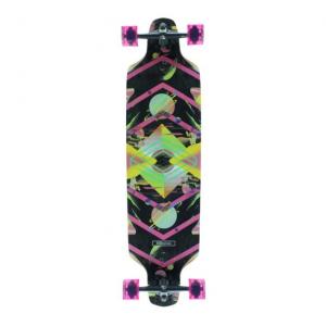 DB Longboards Wanderer Black / Pink Longboard Complete Skateboard - 10" x 39"