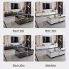 Stainless Steel Luxury Gold Coffee Square Table 40cm Height Italian Marble Top