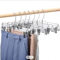 China 1cm Thick Plastic Hangers , Clips White Plastic Pant Hangers on sale