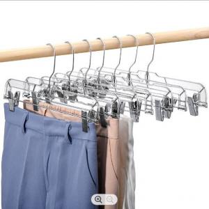 Thickening Metal Cloth Hanger  14 Inches Metal Pant Hangers With Clips