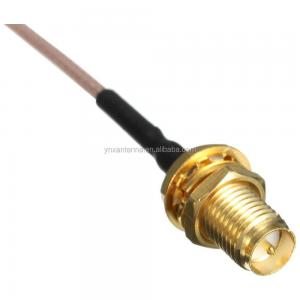 China U.FL to SMA-female Bulkhead RG316 Coax Cable Assembly with Max Input Power of 50 OHM supplier