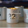 China Electroplated Matte Glass Candle Holders With Morden Pattern wholesale