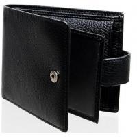 China Lychee Grain PVC Stylish Leather Wallet Black Color 9*12cm For Men for sale