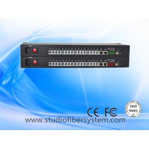 16CH Telephone To Fiber Optic Converter with 2ch 100M ethernet in 1U rack mount chassis