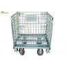 Fold Warehouse Logistics Storage Shelf Cage Galvanized Turnover Box With Wheel