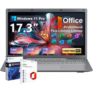 China 17.3 pulgadas Windows Laptop Computadora Intel 4-Core N100 HD Display Windows 11 Pro Laptop supplier