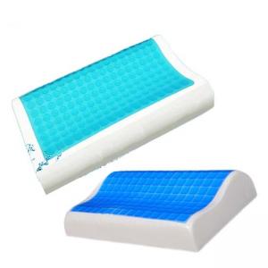 Contour Gel Memory Foam Pillow For Airplane / Bedding / Bath Washable Velour Cover