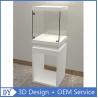 China Oem manufacturing good price wooden glass white color perspex display stands with locks wholesale