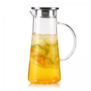 China High Borosilicate Clear Glass Water Pitcher / Glass Water Filter Pitcher supplier