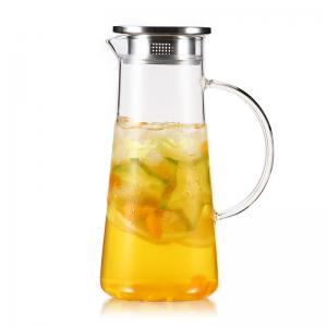 Non Toxic Bedroom Water Carafe , Cool / Hot Water Airtight Glass Pitcher