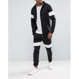 Contract Colors Mens Slim Fit Tracksuits , Custom Sports Sweat Suits Autumn