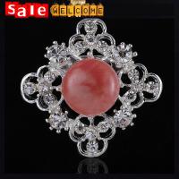 Retro Fashion Women Jewelry Gold Plated Opal Flower Brooch Broches Pins,Silver Brooches