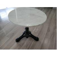 China Black Modern Side Metal Table Legs Diameter 3" Column With White Marble Top for sale