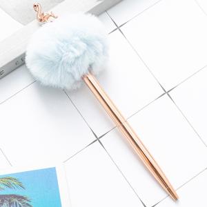 Lightweight Feather Fluffy Pom Pom Pen Metal Material Smooth Writing