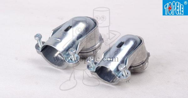 90 Degree Metal Zinc Flexible Conduit And Fittings Squeeze Angle Connectors