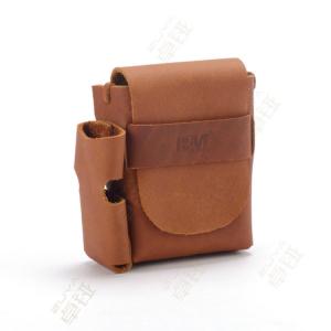 China Custom Cigarette Genuine Leather Belt Bag With Lighter Case Smoking Accessories supplier
