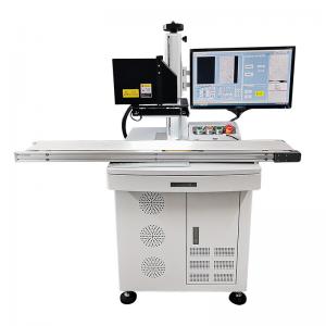 China 20w 30w Ccd Fiber Visual Positioning Laser Marking Machine With Conveyor Belt supplier