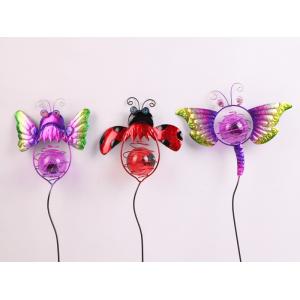 Small Solar Insect Garden Ornaments Solar Powered Garden Decoration With LED Light