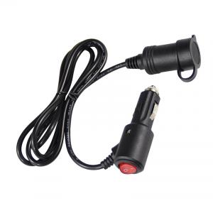 Convenient 5V 2A Car Cigarette Lighter Charger with Switch and Male Female Connector