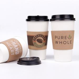 China Eco friendly disposable coffee cups with lids and sleeve branded takeaway cups supplier