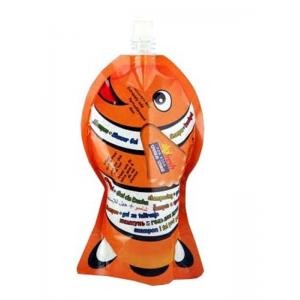 SGS Fish Shaped Liquid Spout Pouch Packaging With Nozzle Moisture Proof