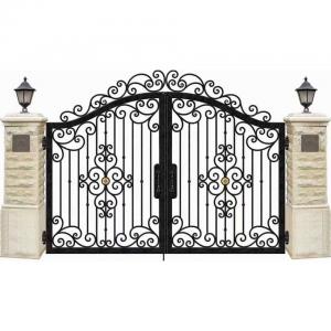 Entrance Iron Double Door Design , Wrought Iron Main Gate Designs