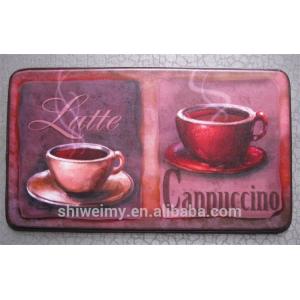 Printed hot coffee pattern anti-fatigue kitchen mat with NBR foam