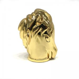 China Classic Zinc Alloy Gold Color Horse Shape Metal Zamac Perfume Bottle Cap supplier
