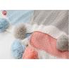 100% Cotton Organic Warm Baby knit Blanket Muslin Swaddle Baby Pom Pom throw