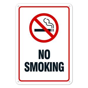 Aluminum Safety Warning Sign For No Smoking