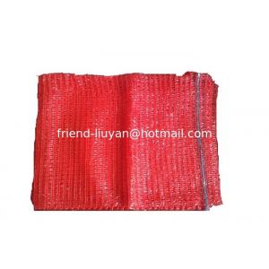 China Red Woven Mesh Bag Ventilated Mesh Sacks For Fresh Fruits supplier