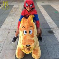 China Hansel amusement park stuffed walking battery operated animal toy rides on sale
