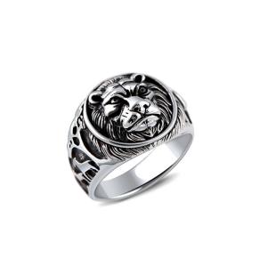 China Sterling Silver Lion Men Thailand Vintage Silver Ring (R6030805) supplier