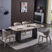 China Contemporary Marble Table With Metal Legs , Sleek Modern Glass Dining Table on sale