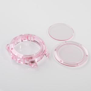 Pink Sapphire Crystal Watch Case, 39mm Watch Case Protective With Three Parts