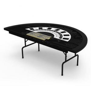 8 Players Folding Poker Table With Custom Cup Holders For Casino Parties